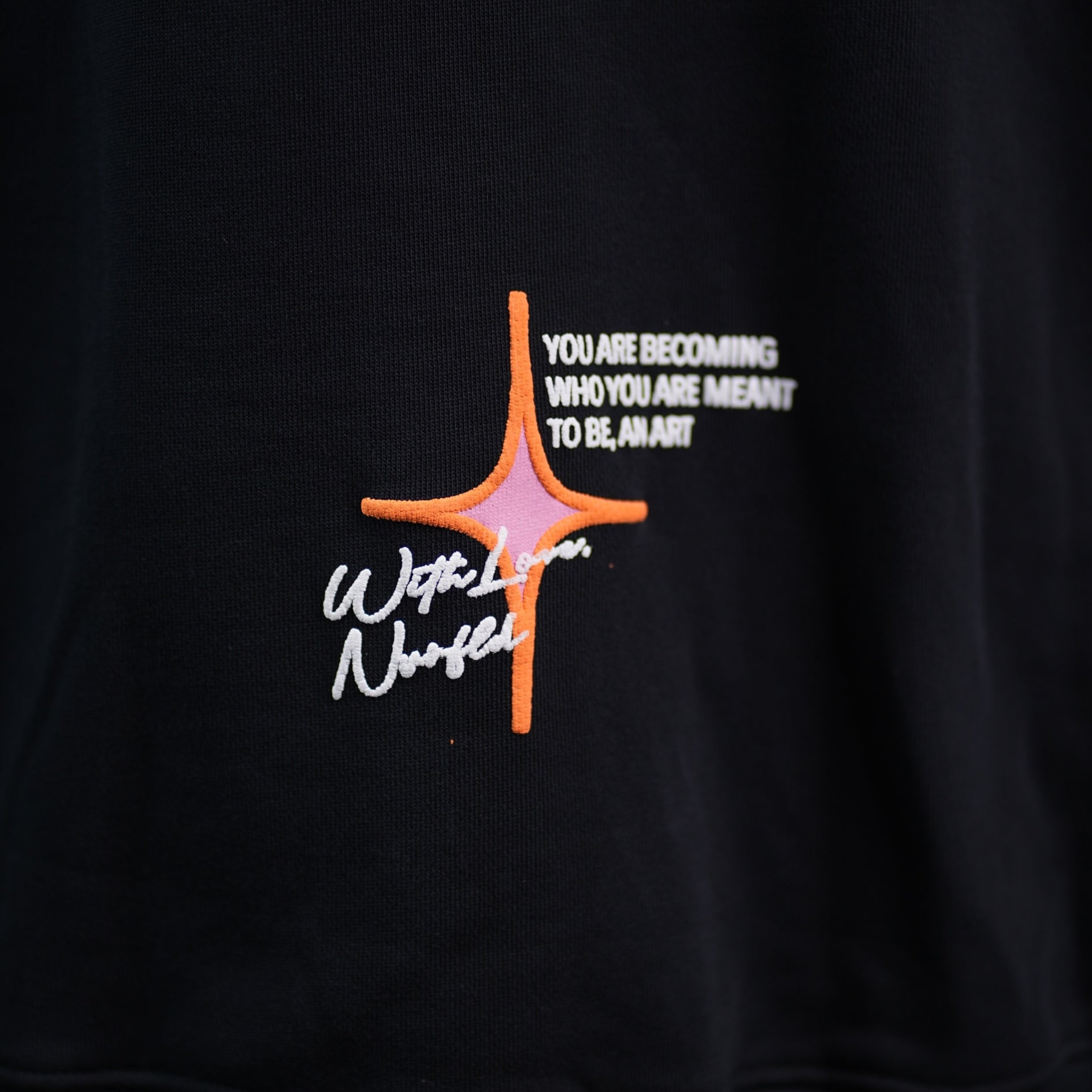 wings on fire hoodie - black