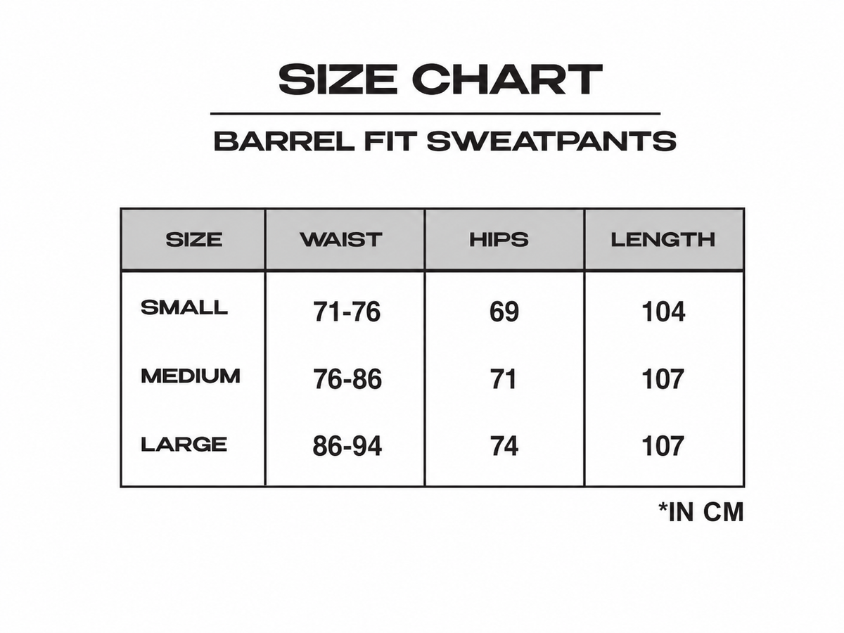 Size Chart (CM)