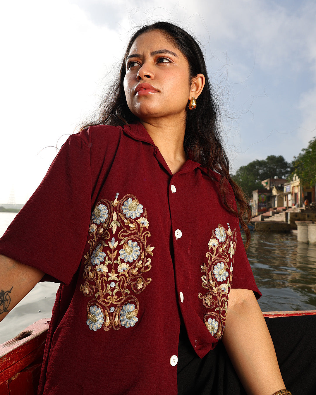 Kashmiri Shirt - Maroon