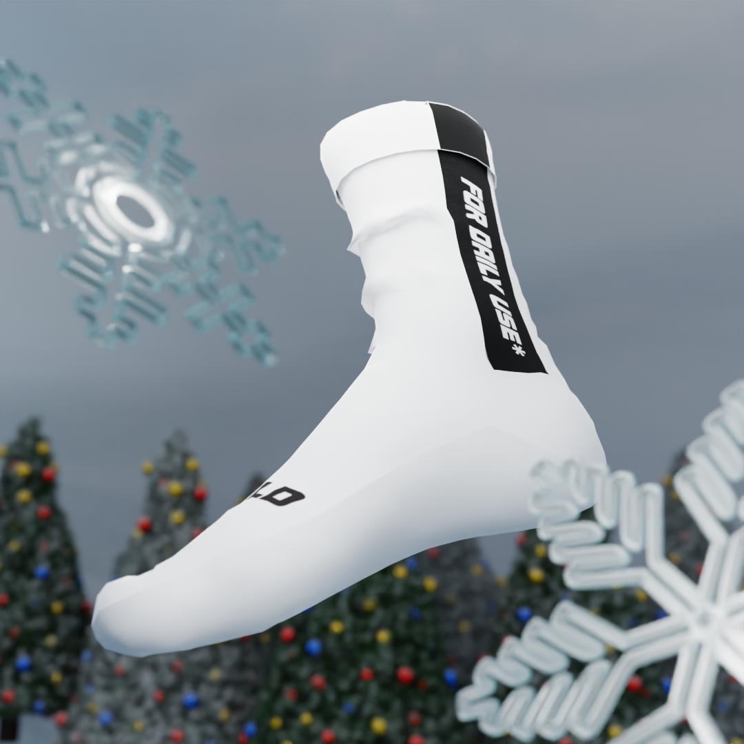 NVRFLD white daily use socks with black stripe and text for comfortable everyday wear